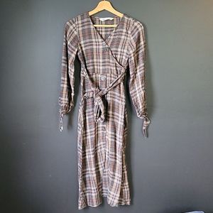 Zara Plaid Button-up Dress